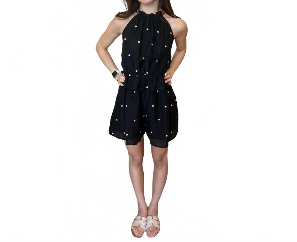 NEW KLESIS polka dot romper in black